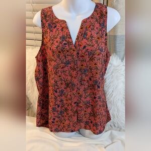 Sanctuary Sleeveless Summer Hidden Button up Paisley Floral Top Blouse. sz. L